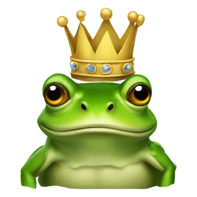 A frog wearing a crown sticker