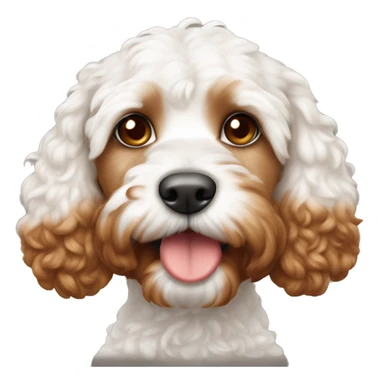 Red and white snout girl cockapoo sticker