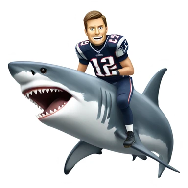 Tom Brady on a great white shark  sticker