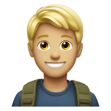 smiling blonde boy outdoors sticker
