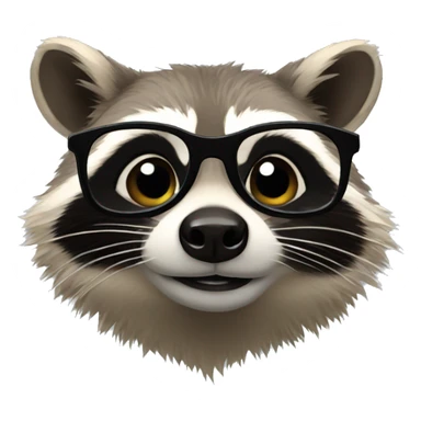 Raccoon with glasses sticker