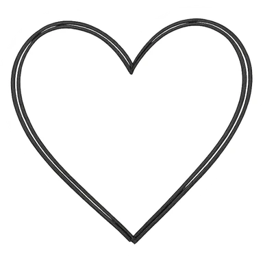 hand-drawn outlined heart icon sticker