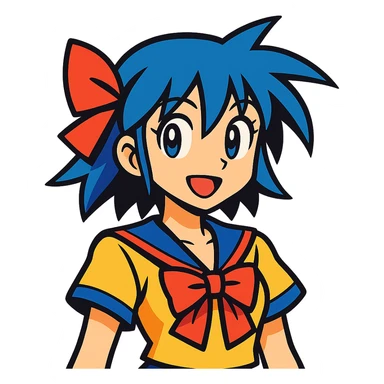 anime character in vibrant toon style sticker