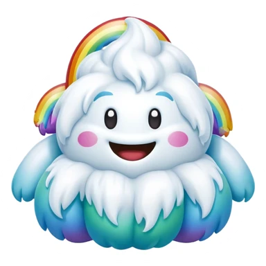 rainbow inflatable bouncy yeti poop head sticker