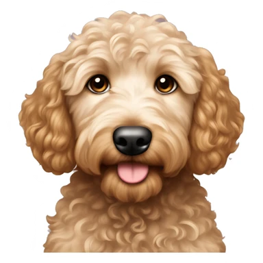 Goldendoodle with tan brown curly hair female owner sticker
