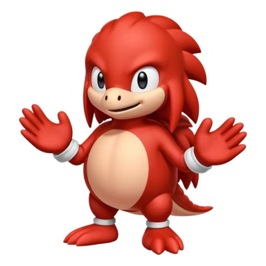 Sonic the hedgehogs friend knuckles a red animal with peach arms and white gloves sticker