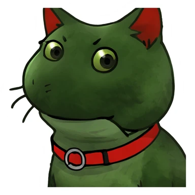 Fluffy black calico tiny cat sticker