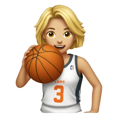 Girl shooting basketball sticker