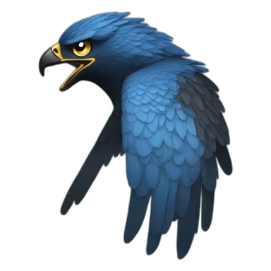 black hawk with blue eyes sticker