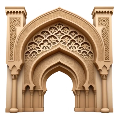 Cinematic Realistic Alhambra Landmark Emoji, capturing the intricate Moorish architecture, ornate arches. sticker