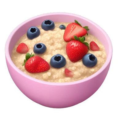 Beautiful Porridge bowl with Strawberrys and blueberrys in a pink bowl  sticker