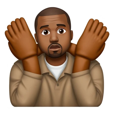 Kanye west chocking himself, both hands around his own neck sticker