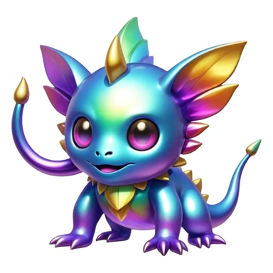 Metallic glossy complex iridescent aesthetic-scenery-Fakémon-creature sticker