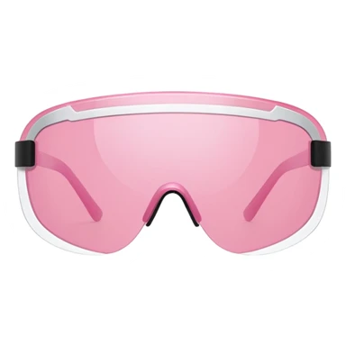 ultra minimalist pink tinted shield visor glasses, extremely simple clean lines, one piece lens, no details sticker