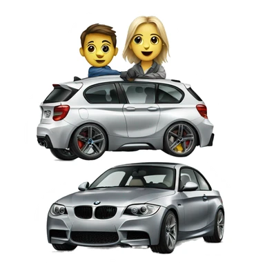 135i bmw having car babies  sticker