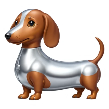 Chrome metallic wiener dog  sticker