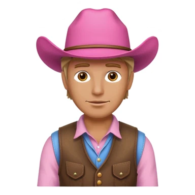 cowboy with pink hat sticker