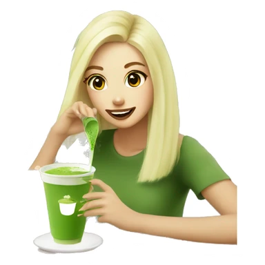 Blonde Girls drinking Matcha at the Matcha Hub sticker