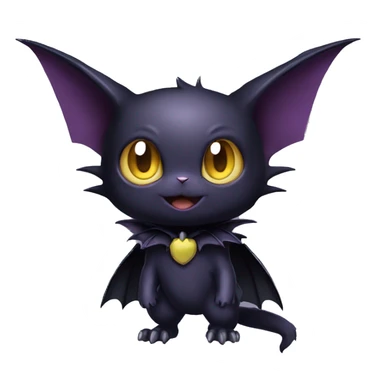 Cool Cute Edgy Dark Black Batty Chibi Noibat-Cat-Pokémon-Fakémon-hybrid sticker