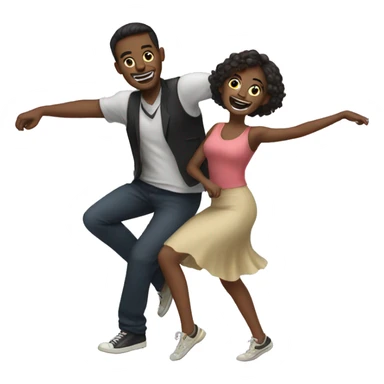 Two guys and one girl dancing  sticker