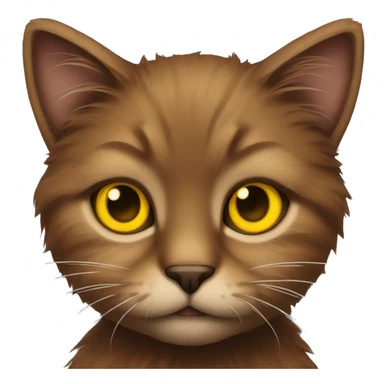 Brown furry cat With Yellow eyes  sticker
