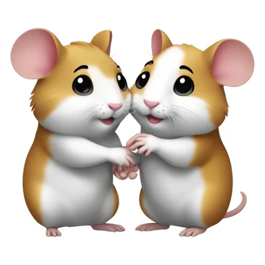two hamsters giving handshake  sticker