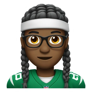 football player with braids and baseball glasses sticker