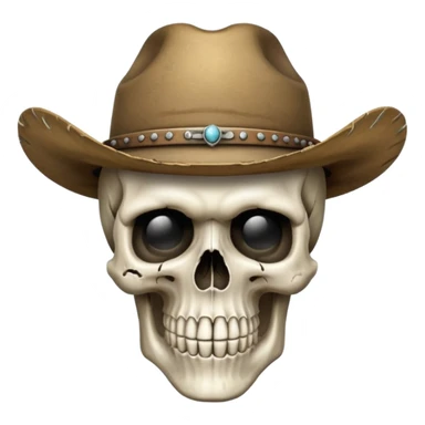 Skull with cowboy hat sticker