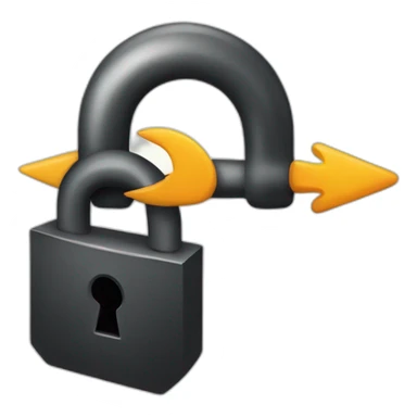 Black Lock with hovering arrow on top sticker