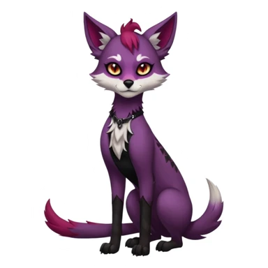 Multicolored gloomy dark edgy gothic spooky warm badass realistic floral exotic Falvie-Fionbri-fursona, full body sticker