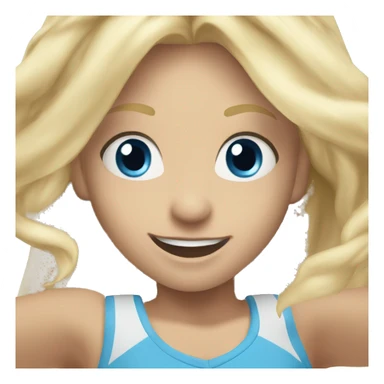 Long blonde haired blue eyed girl cheering sticker
