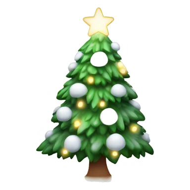 Kerstboom met sneeuw en lichtjes sticker