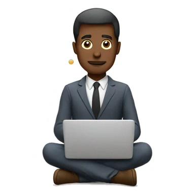 man square thinking cloud laptop sticker