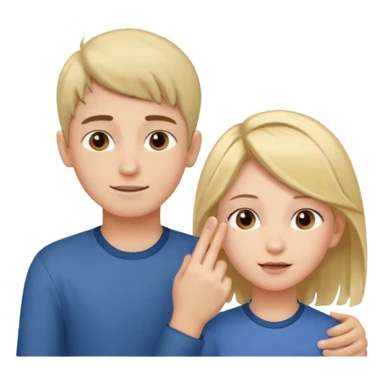 a boy putting a girls hair behind her ear gesture sticker