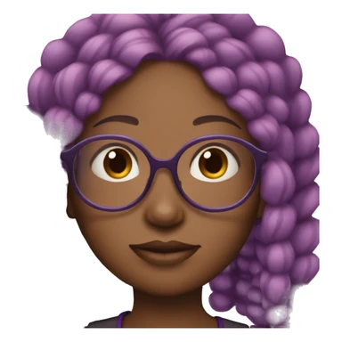 black girl with purple braids and rose gold glasses sticker