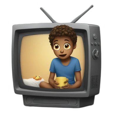 A child watching tv sticker