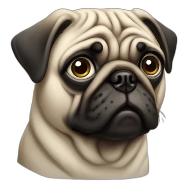 sad pug sticker