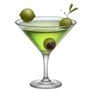 martini garnished with an olive sticker