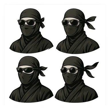 ninja wearing sunglasses, various styles sticker