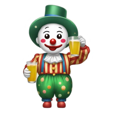 clown drinking Korean soju sticker