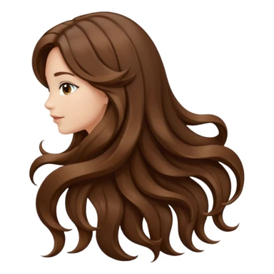 back view of long brown hair sticker