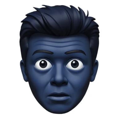Rick Astley but with his eyes blurred out, the background is pitch black, Rick Astley is kind of a dark blue color, and the entire picture, including Rick Astley, is a staticky, glitchy, horror, analog horror type sticker