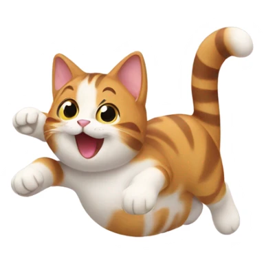 Cute cat rolling over waving sticker