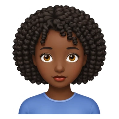 25 yaş genç kız siyah küt kıvırcık saçlı sticker