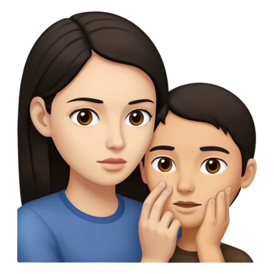 man tucking hair behind woman's ear sticker