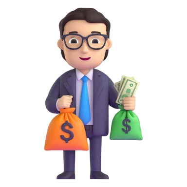 accountant with money bags sticker