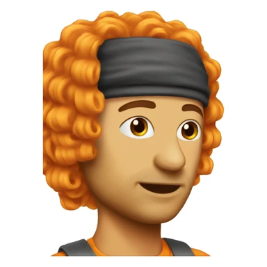 orange wig  sticker