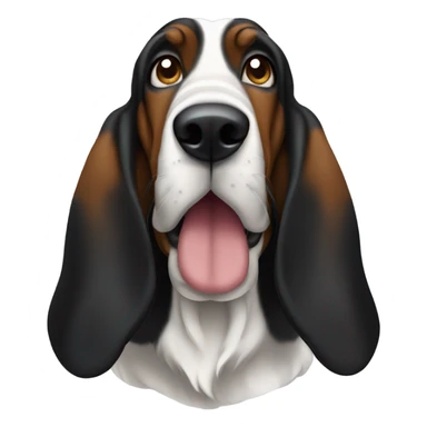 black grown up basset hound sticker