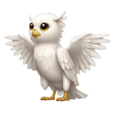 shy cute winged animal hybrid full body sticker