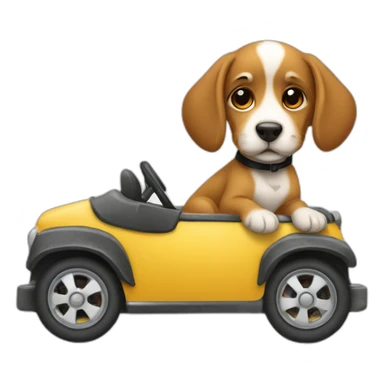 perrito-conduci-coche-niño sticker